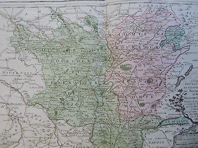 #ad Burgundy amp; Franche Comte Kingdom of France 1783 Brion engraved map hand color $60.00