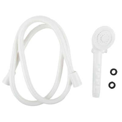 #ad Outdoor RV White Portable Economy Shower Head And 60 Inch Hose Kit ABS Plastic $34.15