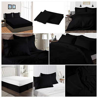 #ad Nice Bedding Collection Egyptian Cotton Black Striped Select Item amp; Size $102.55