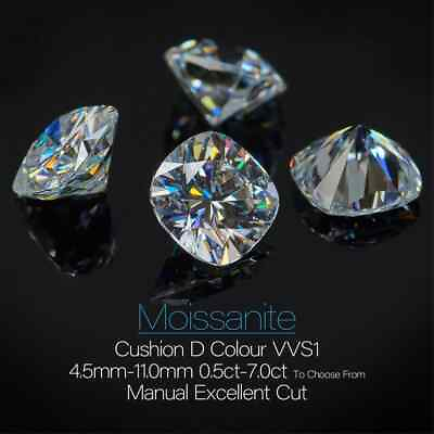 #ad Dazzling Cushion Cut 2 Ct Lab Grown Moissanite Diamond D Color VVS1 Clarity M28 $69.99