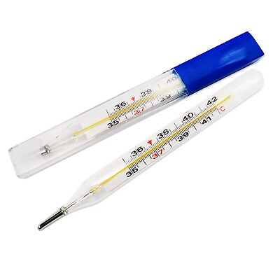 #ad 1 PC Glass Accuracy Thermometer Mercury Free Dual Scale Classic Traditional 2ml $1.61