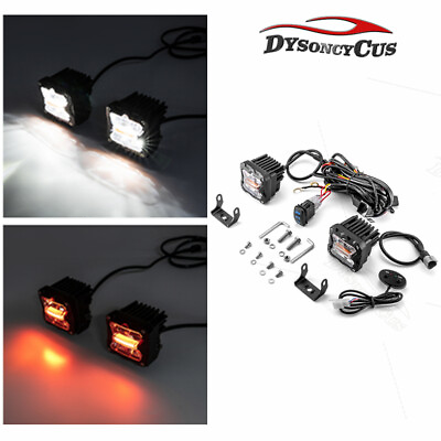 #ad 3#x27;#x27; Amber White Strobe LED Offroad Cube Pods Driving Fogs Ditch Light for Trucks $84.99