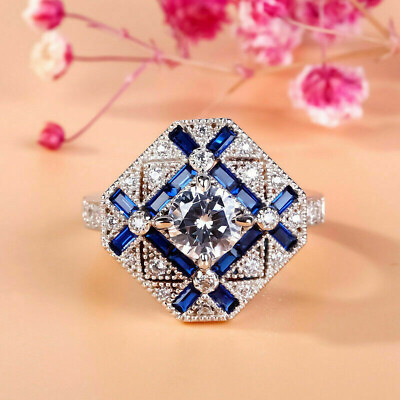 #ad 2.88Ct Round Cut Lab Created Diamond Modern 1930#x27;s Vintage Antique Art Deco Ring $268.09