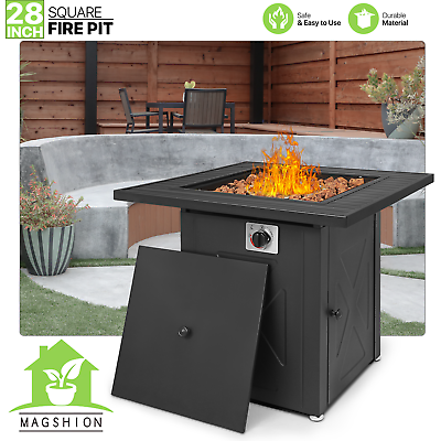 #ad 28quot; Square Propane Fire Pit Table 50000 BTU Outdoor Garden Gas Patio Fireplace $228.99