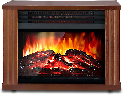 #ad #ad Small Electric Fireplace Heater Mini Wooden Space Tabletop Fireplace $84.99