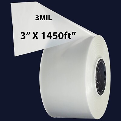 #ad 3quot; X 1450ft 3MiL Clear Poly Tubing Plastic Roll $87.84
