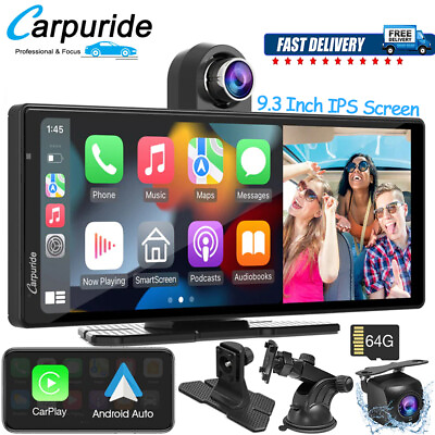 #ad CARPURIDE W903 Smart Multimedia Wireless Carplay Android Auto With Dash Camera $209.99