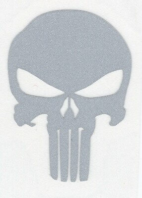 #ad Highly Reflective Silver Punisher Fire Helmet Decal Sticker window laptop $13.99