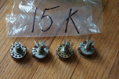 #ad 4 Vintage 15 K potentiometers Allen Bradley and others $14.00