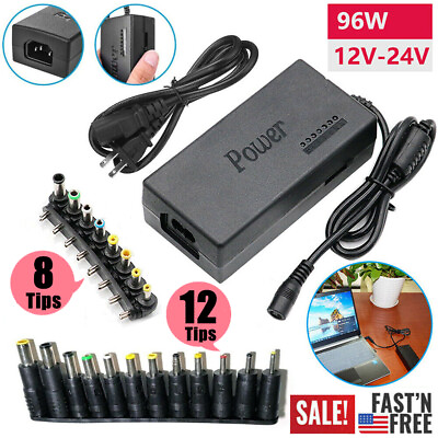 #ad 96W Universal Laptop Charger Adapter For Notebook 12 24V Adjustable PowerSupply $12.33