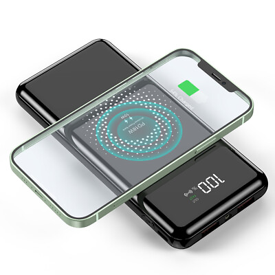 #ad Qi Wireless Power Bank 900000mAh Portable 18W Fast Charging External Battery $19.96