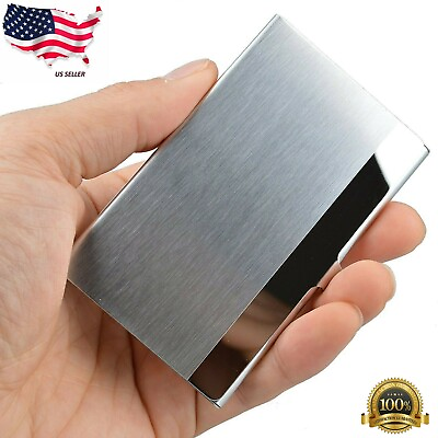 #ad Pocket Stainless Steel amp; Metal Business Card Holder Case ID Credit Wallet Silver $4.79