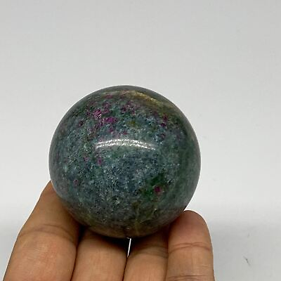 #ad 223.6g 2quot; 50mm Zoisite with Ruby Sphere Sphere Ball Crystal @India B25031 $20.25
