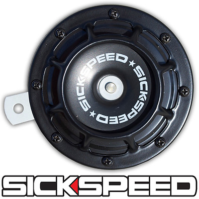 #ad SICKSPEED SINGLE BLACK SUPER LOUD COMPACT ELECTRIC BLAST TONE HORN CAR 12V P1 $18.88