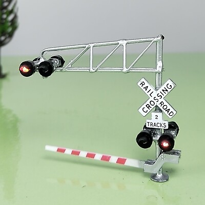 #ad 1 x N scale model cantilever grade crossing signal with gate arm barrier #C160G $19.99
