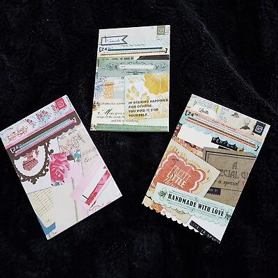 #ad BasicGrey Lot 3 Snippets Craft Paper Packs 6quot;x4quot; Lucille True Love Serenade NEW $24.98