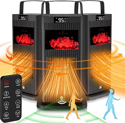 #ad 2023 Upgraded Space Heater with Infrared Sensor amp; Fireplace Flame Effect1500W $35.43