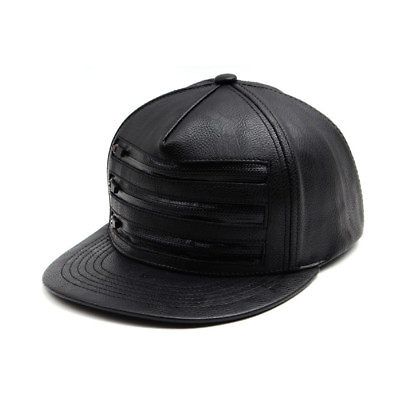 #ad Unisex Mens Womens Premier 3 Stripes Zipper Baseball Cap Snapback Hats Black $21.99