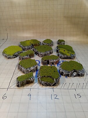 Double Box of Stackable GRASS COVERED HILLS Terrain for Miniature Wargaming $40.00