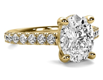 #ad Natural 1.60 Carat H VS2 Solitaire Oval Cut Diamond Engagement Ring Yellow Gold $4355.00