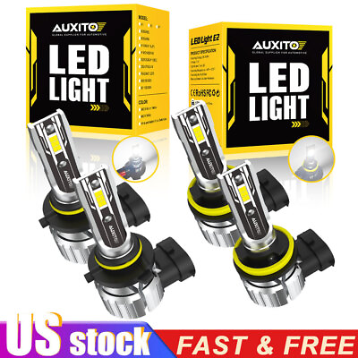 #ad AUXITO Combo 4 9005 H11 H8 LED Headlight Kit Bulbs High Low Beam White 80000LM $34.19