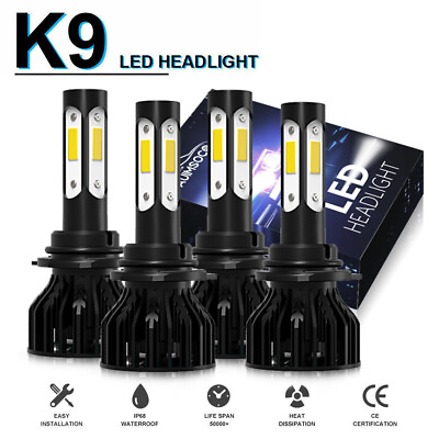 #ad LED Headlight High Low 4x Bulbs Kit For GMC C K 1500 Sierra Cab Pickup 1990 1999 $69.99