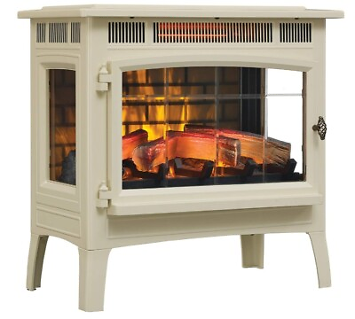 #ad Electric Infrared Quartz Fireplace Stove with 3D Flame Effect Cream $219.99