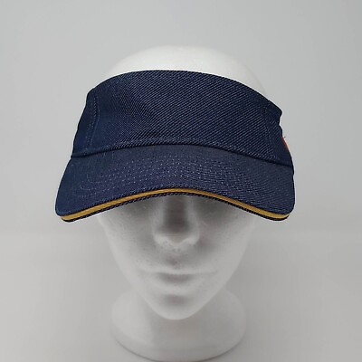 #ad Mcdonalds Blue Denim Employee Crew Uniform Snap Adjustable Sun Visor Hat $23.24