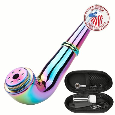 #ad 3.5quot; Metal Detachment Tobacco Smoking Pipe with Cap Lid Screen and Box Hand Pipe $11.69