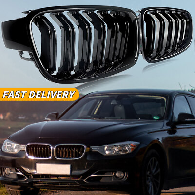#ad Gloss Black Front Kidney Grille Grill For 2012 2018 BMW F30 3 Series 320i 328i $27.59