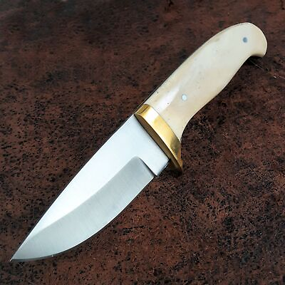 #ad Timber Wolf Timber Bone Handle Deer Stalker Skinner Fixed Blade Knife w Sheath $29.73