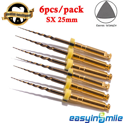 #ad 6Pcs Dental Endodontic SX Root Canal Files X Pro Gold Taper Endo Rotary Files $14.47