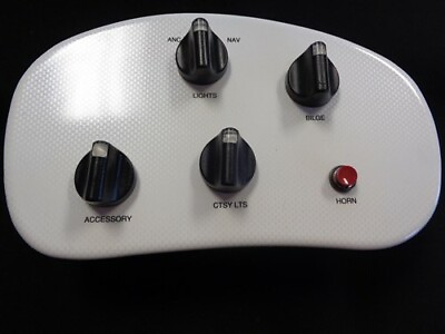 #ad WHITE ILLUMINATED ROTARY TURN STYLE amp; HORN SWITCH PANEL 9 5 8quot; X 5 5 8quot; BOAT $24.97