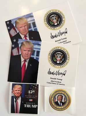 2 President Donald Trump 4quot;x6quot;..on Card Stock..Photo Portrait Picture 2 Decals $14.95