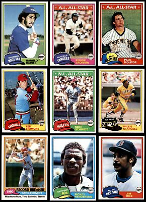#ad 1981 Topps Baseball Complete Set 7 NM $1750.00