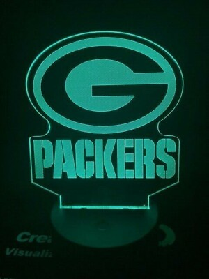 #ad 3D LED illusion Green Bay Packers USB 7Color Table Night Light Lamp Rodgers $19.99
