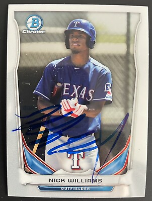 #ad 2014 Bowman Chrome Signed #CTP 70 Nick Williams Texas Rangers Autographed Card $1.80