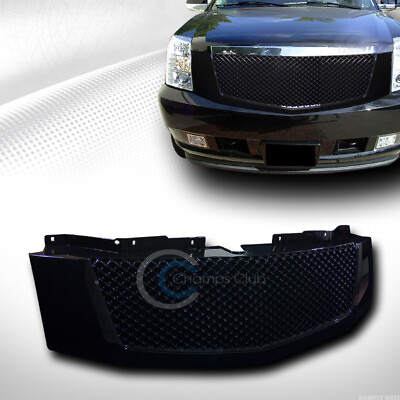 #ad For 07 14 Cadillac Escalade EXT Glossy Black Mesh Front Hood Bumper Grill Grille $119.95