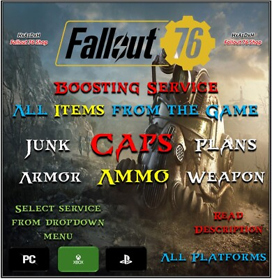 #ad #ad ✨Fallout 76✨All Fallout 76 Items Boost✨Caps Junk Flux Plan Ammo✨PC PS XBOX✨ GBP 5.49
