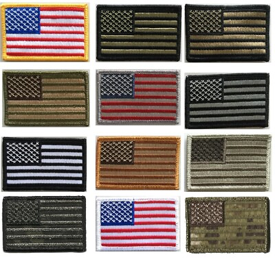 #ad #ad VELCRO® BRAND Fastener Morale HOOK PATCH USA US Flag Forward Facing Patches 3x2quot; $5.95