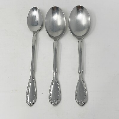 #ad Lot 3 Noritake SERENADE Stainless 2 Oval Soup Spoons 1 Iced Tea Spoon Japan $9.99