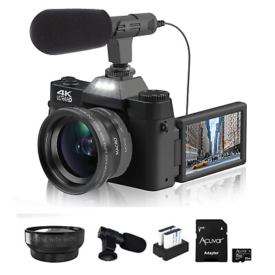 #ad Digital Camera 4K 48MP 16X Anti Shake Vlogging Camera Wi Fi W Battery 32GB TF C $89.99
