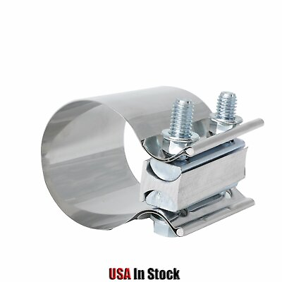 #ad 2.5quot; 2 1 2quot; Stainless Steel Butt Joint Band Exhaust Clamp Sleeve Coupler T304 $7.85