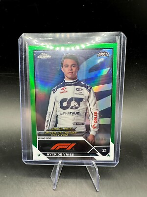 #ad 2023 Topps Chrome F1 Nyck de Vries ROOKIE RC Green REFRACTOR # 99 Grand Prix SP $7.00