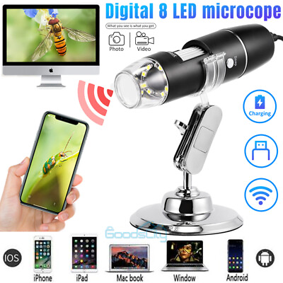 #ad 1600X 1000X Digital Microscope HD LED USB WiFi Microscope for Smartphone PC $21.79