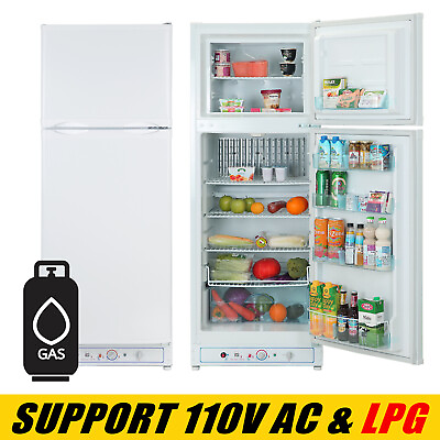 #ad White Propane Refrigerator 110V Propane Fridge Up Freezer 10 Cu.Ft Off Grid $1599.00