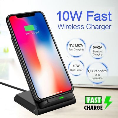 #ad Wireless Fast Charger Stand Dock Holder For iPhone Samsung Xiaomi LG phone $11.03