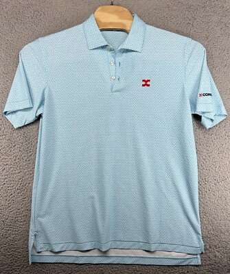 #ad Peter Millar Summer Comfort Geometric Golf Polo Shirt ConGruex Logo Size Large L $25.74