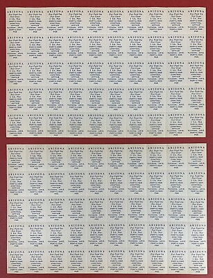 #ad U.S. 1937 1946 Arizona Fertilizer Control Stamps 2 Sheets of 50 = 100 Stamps $28.00
