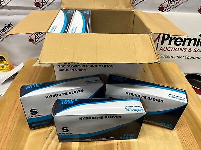 #ad 10 Boxes of RediBagUSA Small Hybrid Food Service Gloves Latex Powder Free Blue $50.00